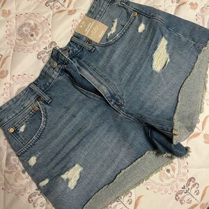 Distressed Denim Shorts